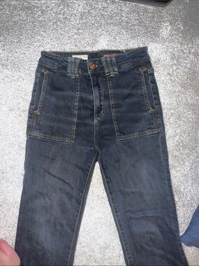 Women's Dark Wash Blue Full Length Flare Jeans